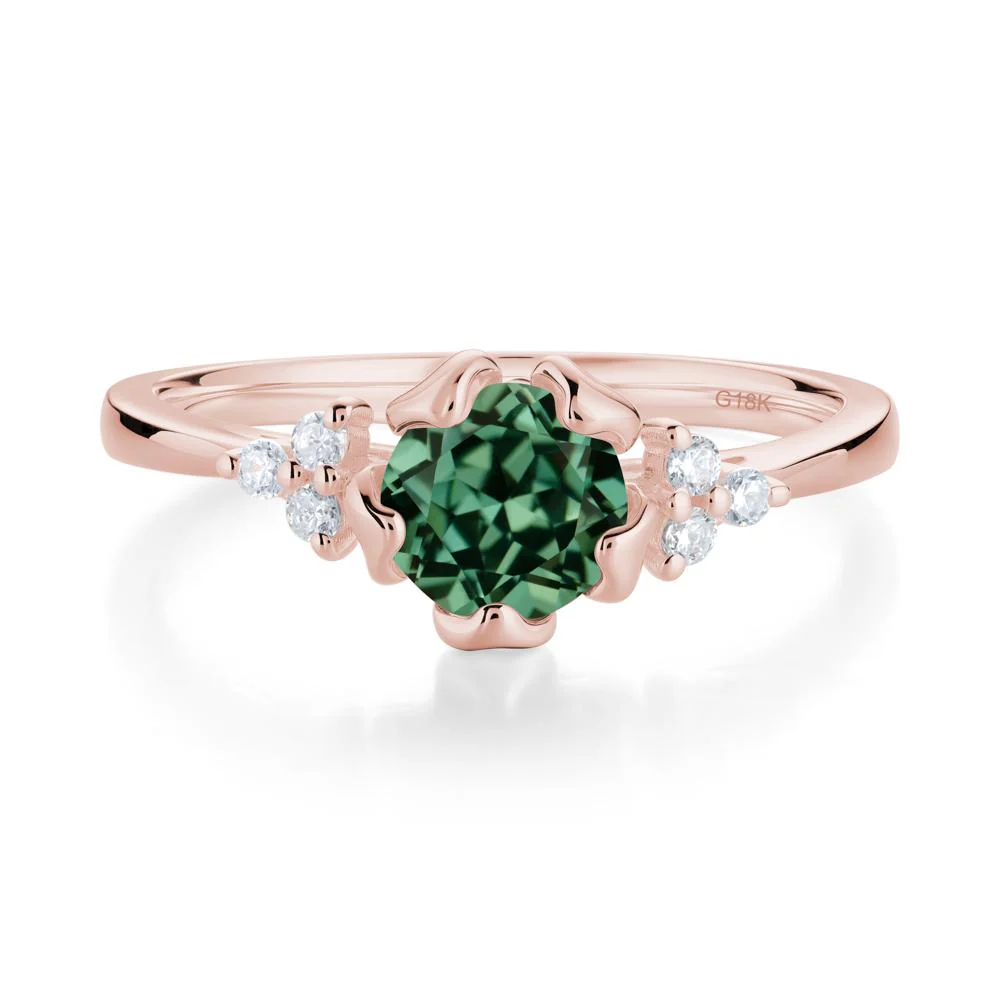 Blooming Green Sapphire Flower Ring - Image 7