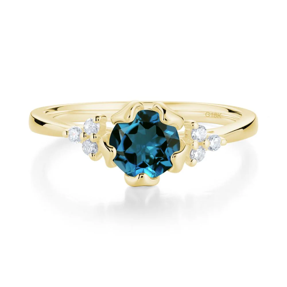 Blooming London Blue Topaz Flower Ring - Image 2
