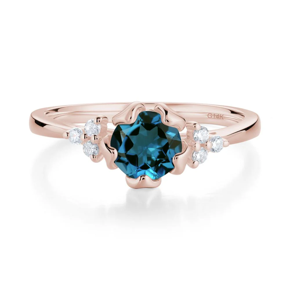 Blooming London Blue Topaz Flower Ring - Image 3