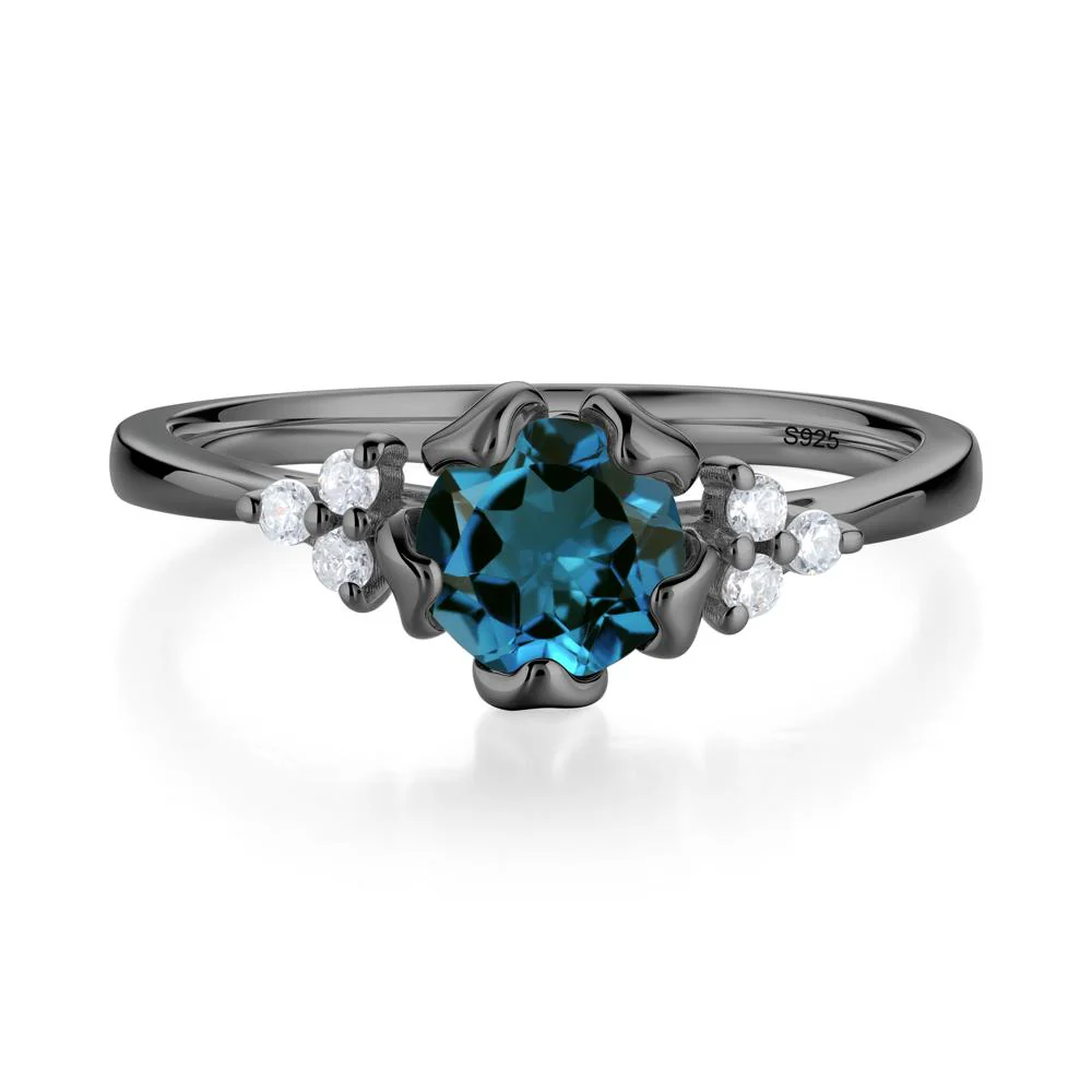 Blooming London Blue Topaz Flower Ring - Image 5