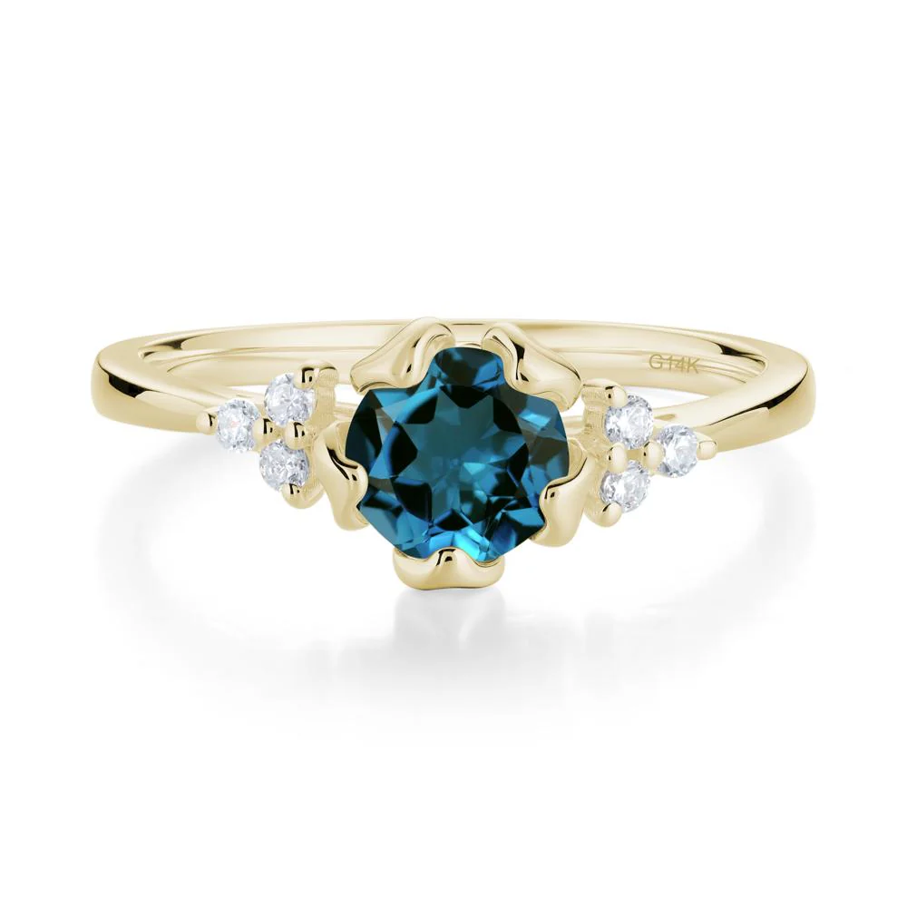 Blooming London Blue Topaz Flower Ring - Image 7