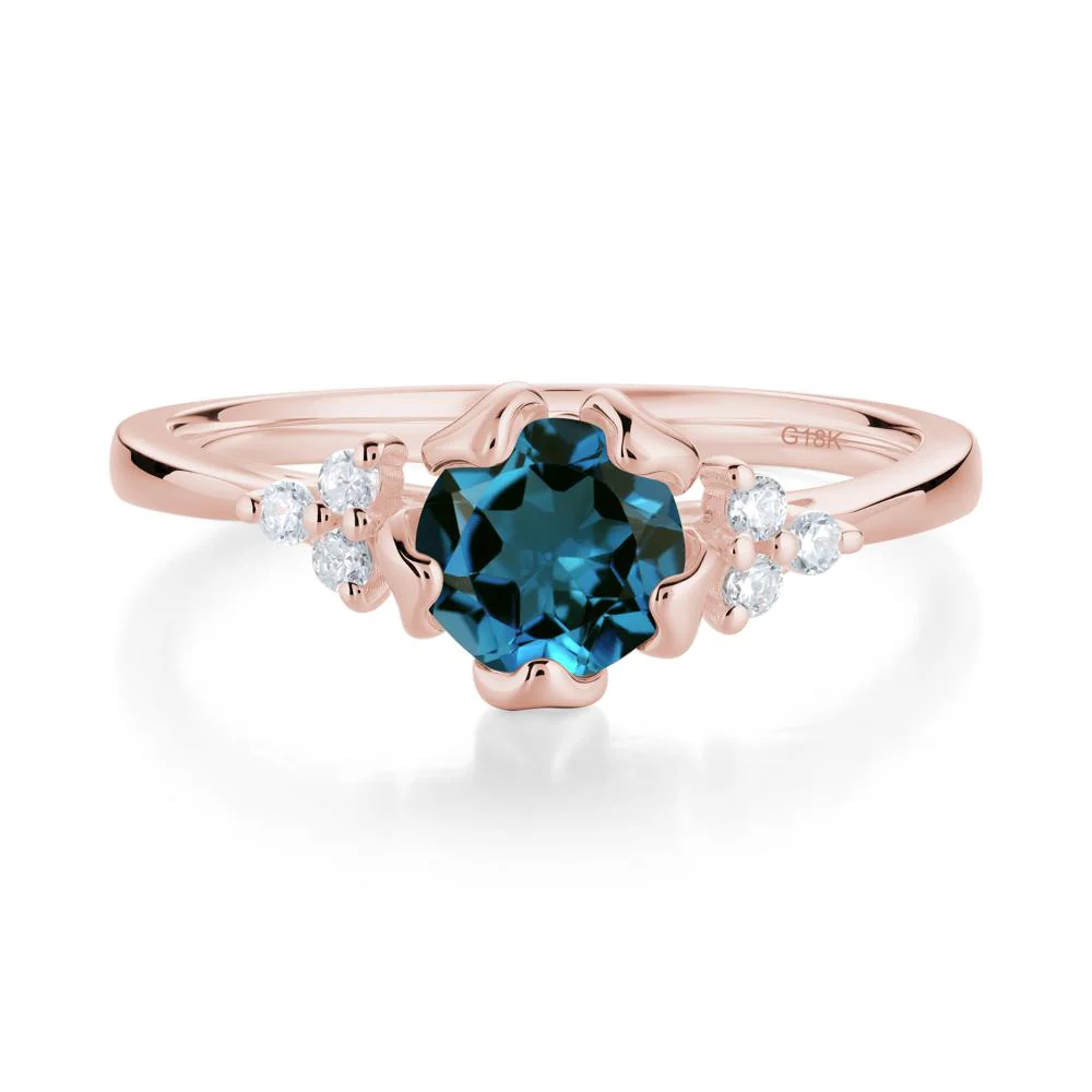 Blooming London Blue Topaz Flower Ring - Image 8