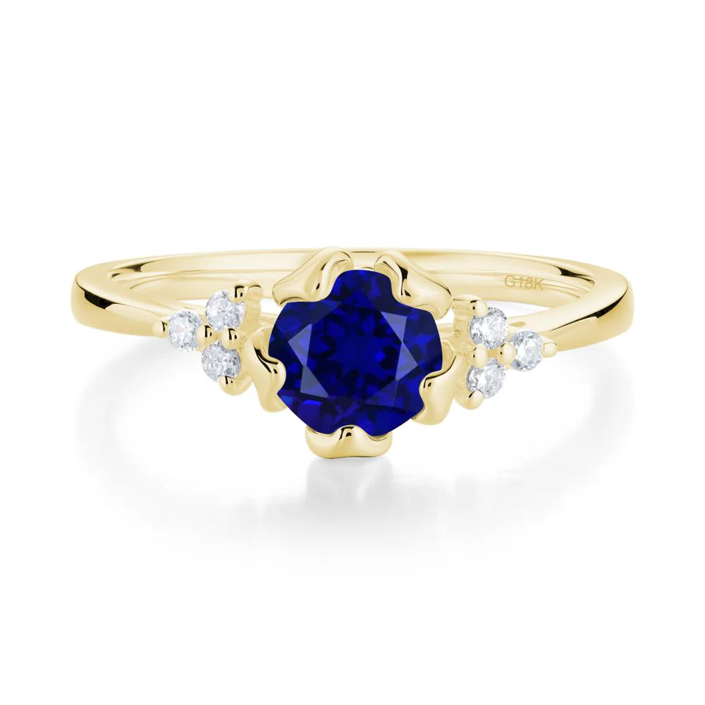 Blooming Sapphire Flower Ring - Image 5