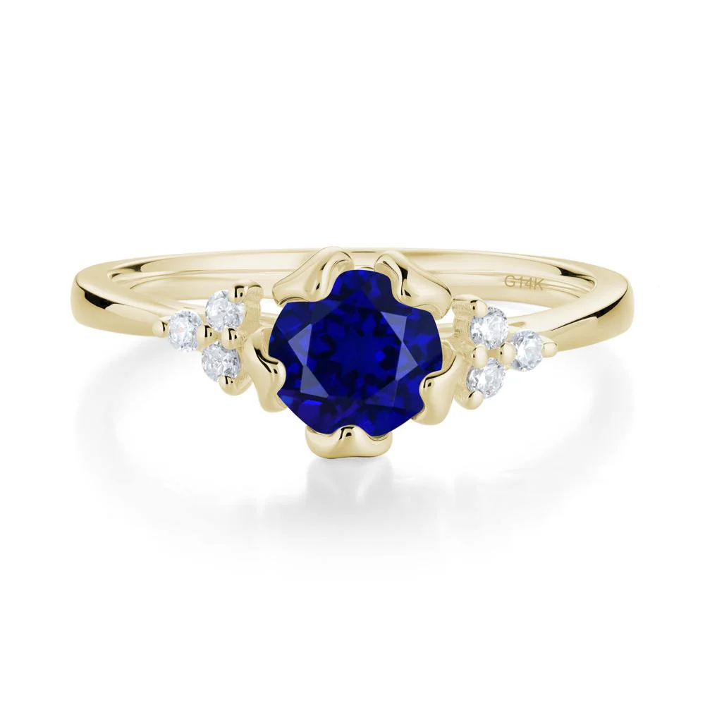 Blooming Sapphire Flower Ring - Image 8