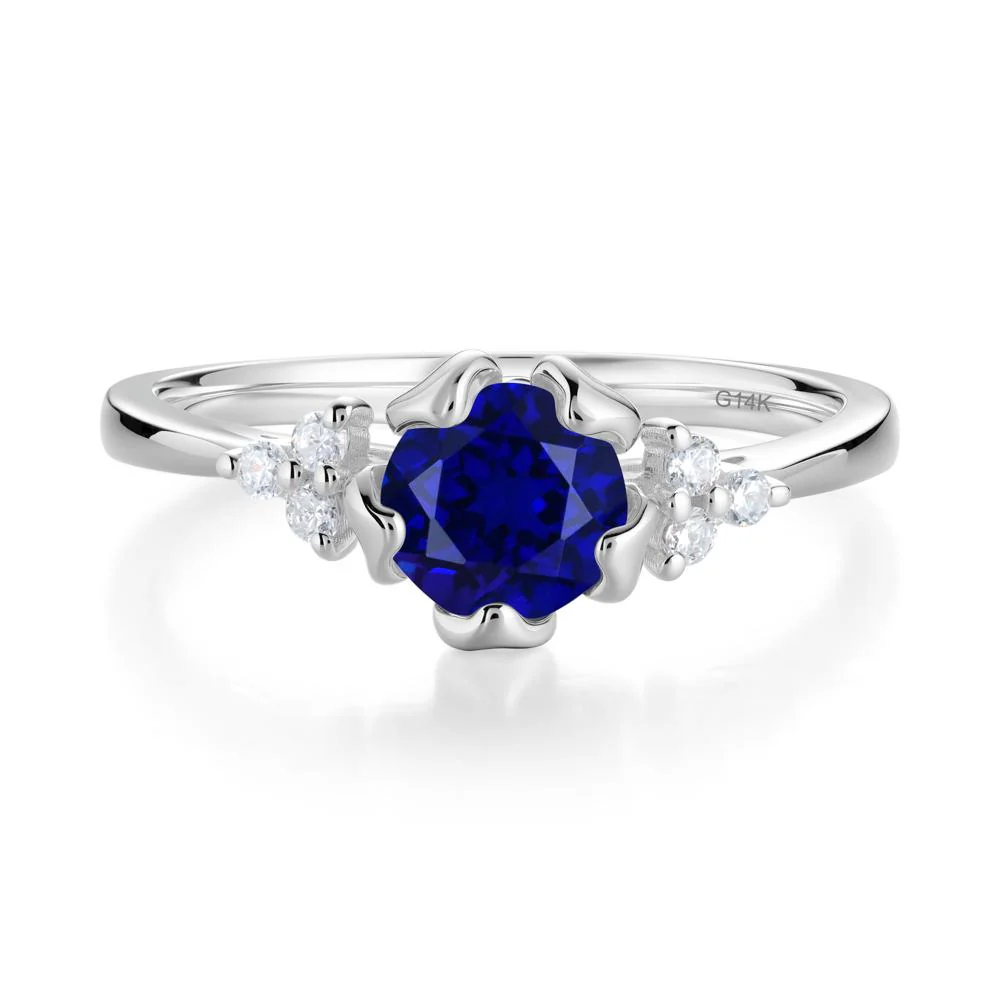 Blooming Sapphire Flower Ring - Image 9