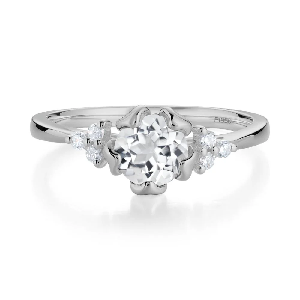 Blooming White Topaz Flower Ring - Image 2