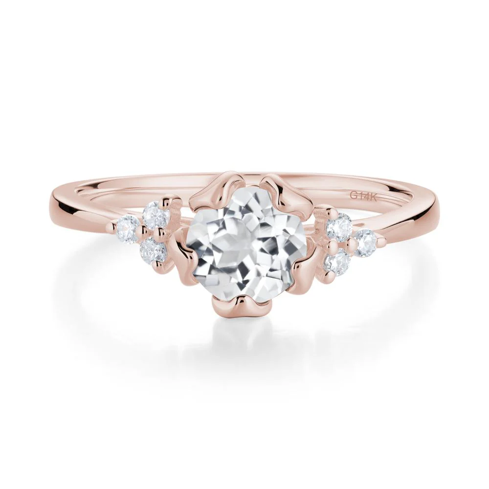 Blooming White Topaz Flower Ring - Image 9