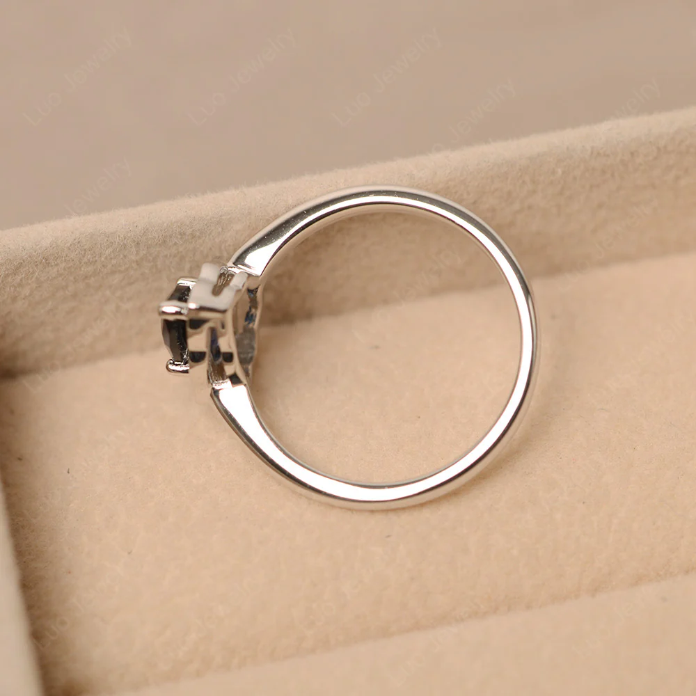 Marquise Cut Sapphire Halo Engagement Ring - Image 4