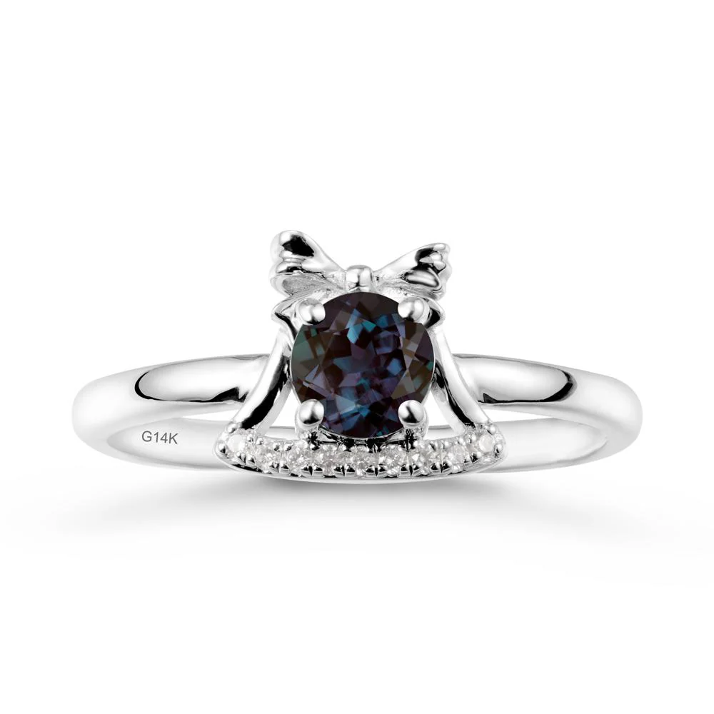 Bow Knot Round Alexandrite Ring - Image 2