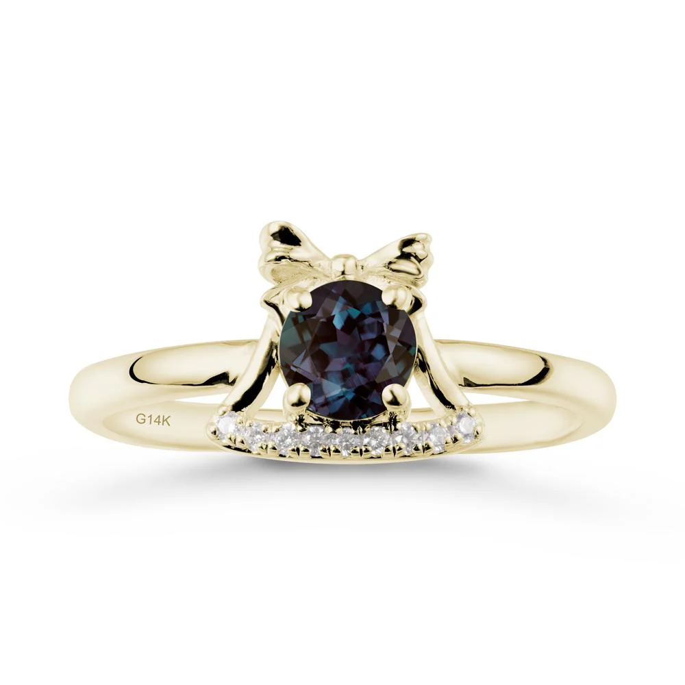 Bow Knot Round Alexandrite Ring - Image 3