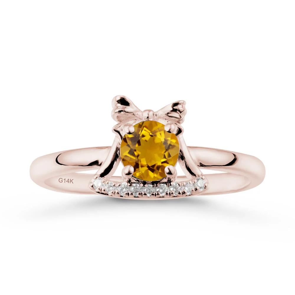 Bow Knot Round Citrine Ring - Image 2