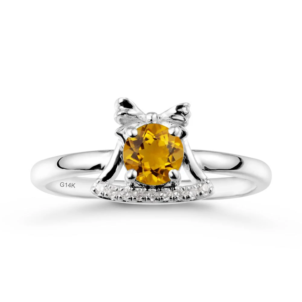 Bow Knot Round Citrine Ring - Image 3