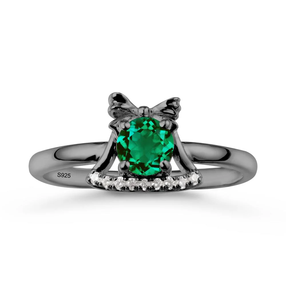 Bow Knot Round Emerald Ring - Image 7