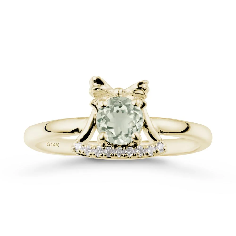 Christmas Green Amethyst Ring with Jingle Bells Design