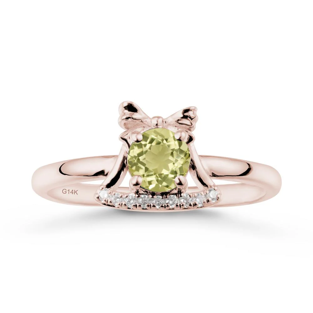 Christmas Lemon Quartz Ring with Jingle Bells Design - Image 2