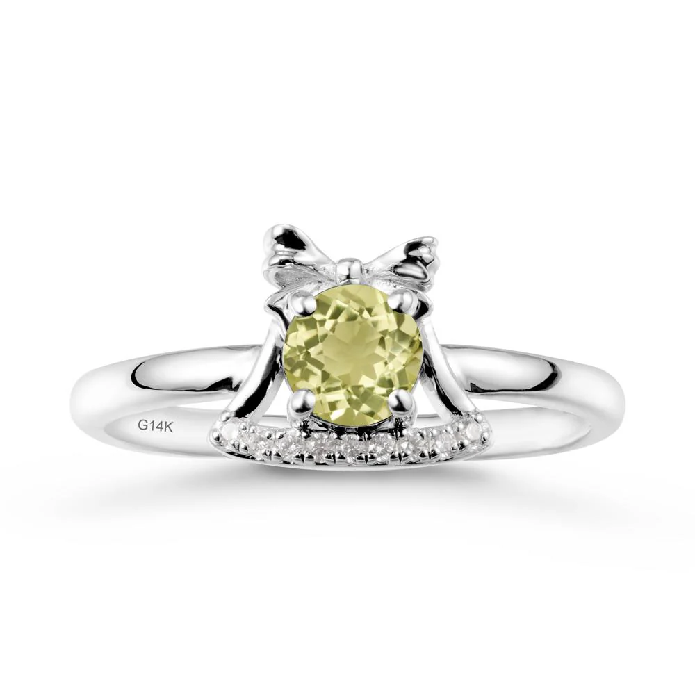 Christmas Lemon Quartz Ring with Jingle Bells Design - Image 3