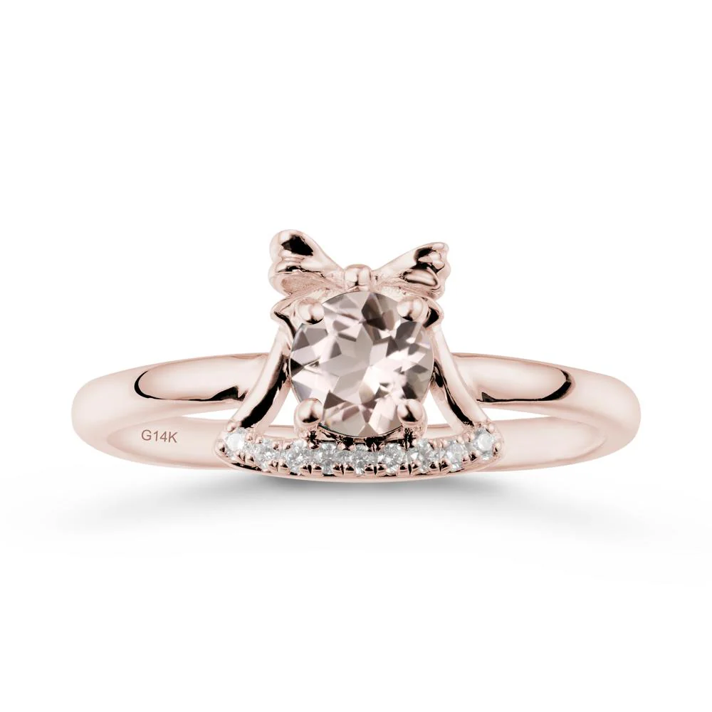 Christmas Morganite Ring with Jingle Bells Design