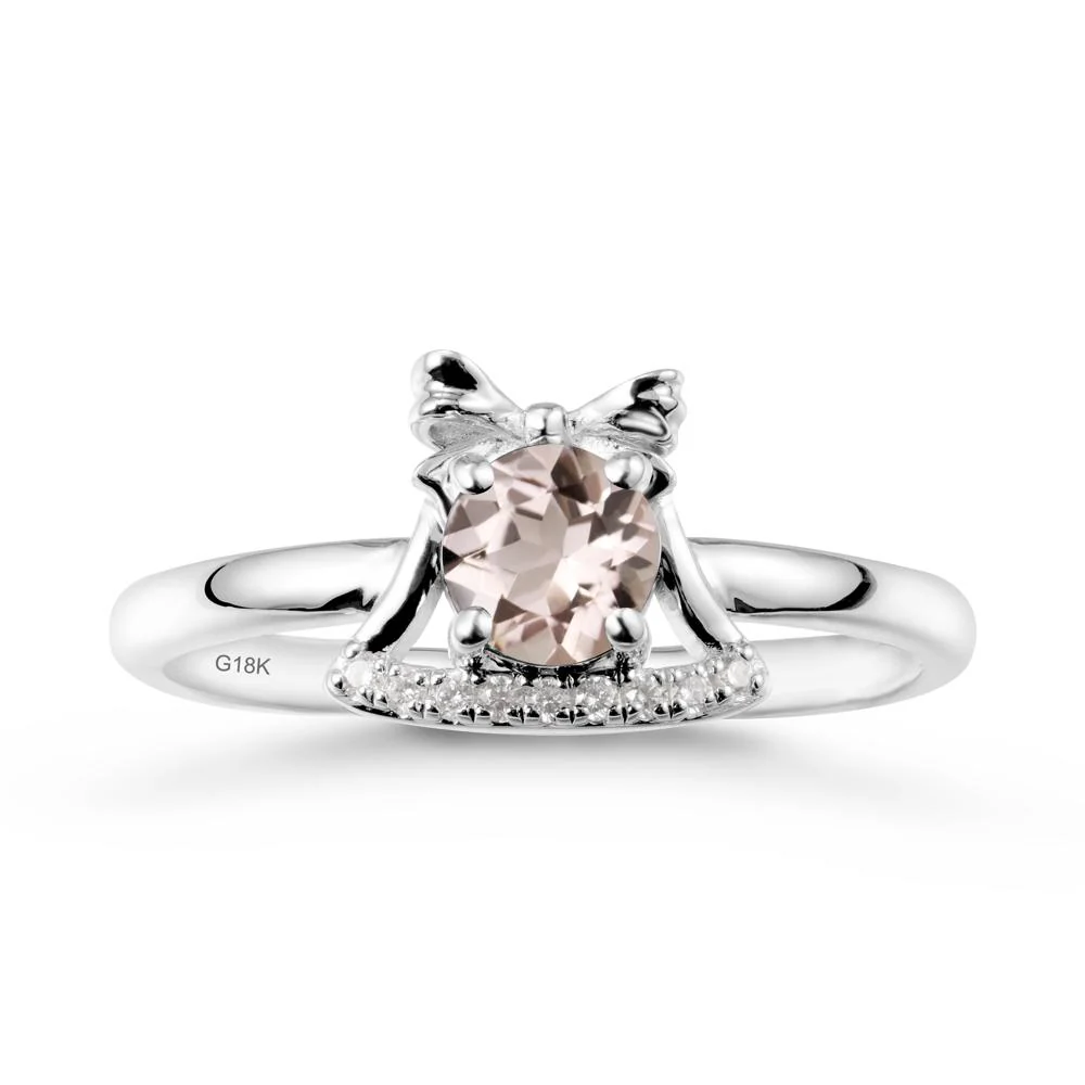 Christmas Morganite Ring with Jingle Bells Design - Image 5