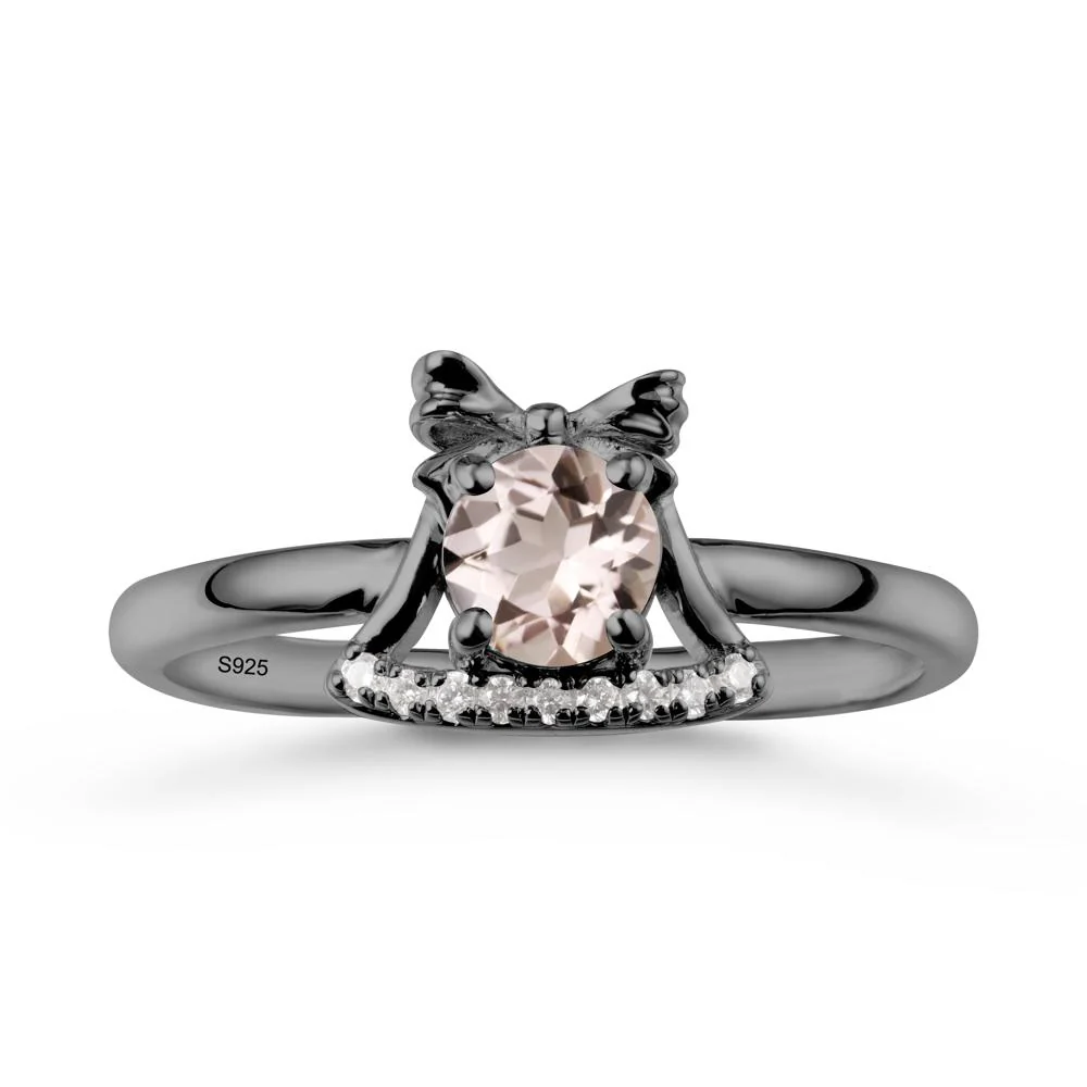 Christmas Morganite Ring with Jingle Bells Design - Image 7