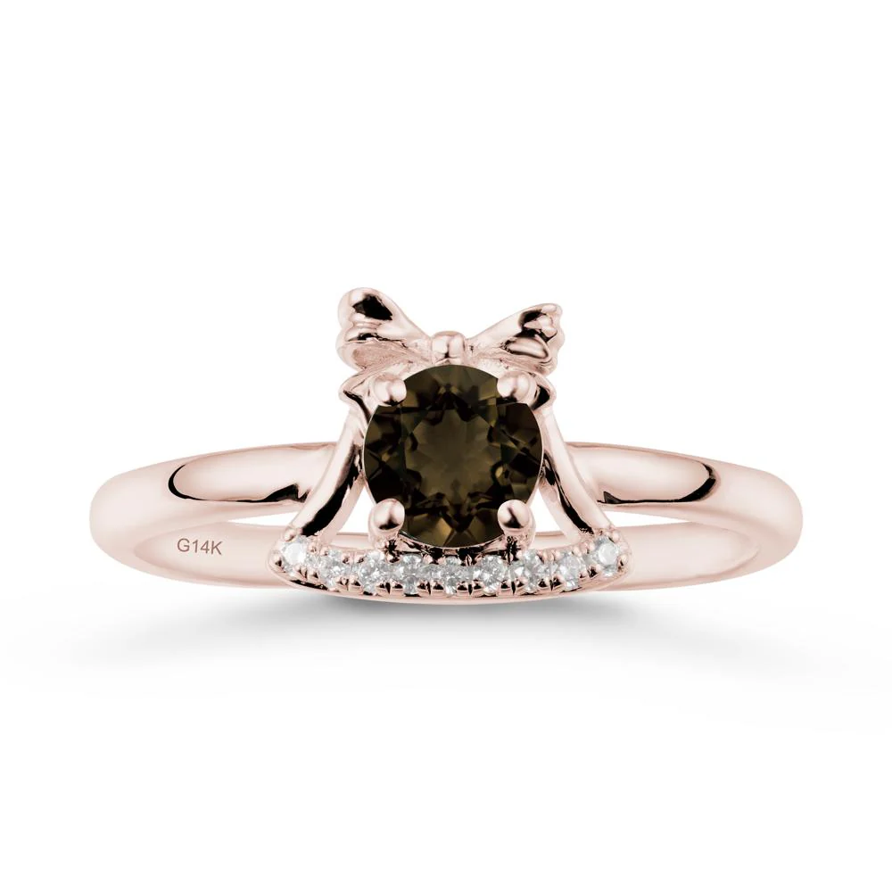 Bow Knot Round Smoky Quartz Ring - Image 2