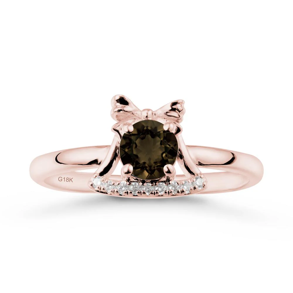 Bow Knot Round Smoky Quartz Ring - Image 4