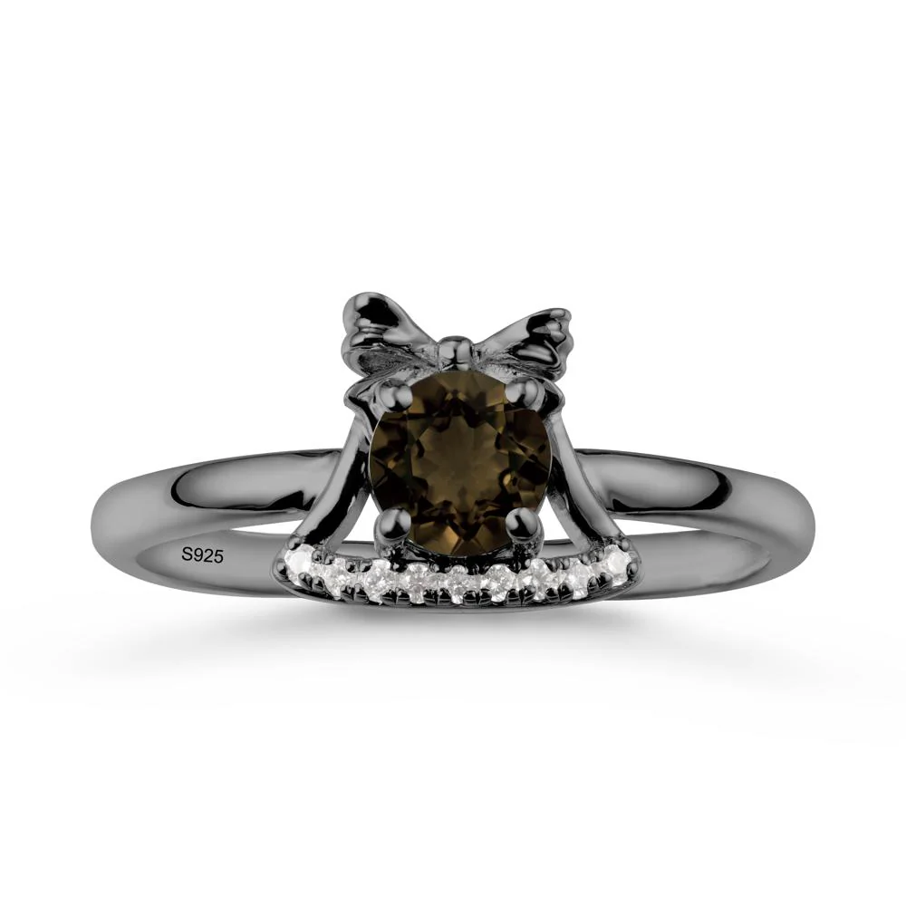 Bow Knot Round Smoky Quartz Ring - Image 7