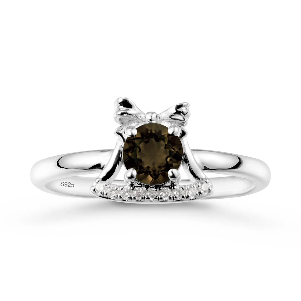 Bow Knot Round Smoky Quartz Ring - Image 9