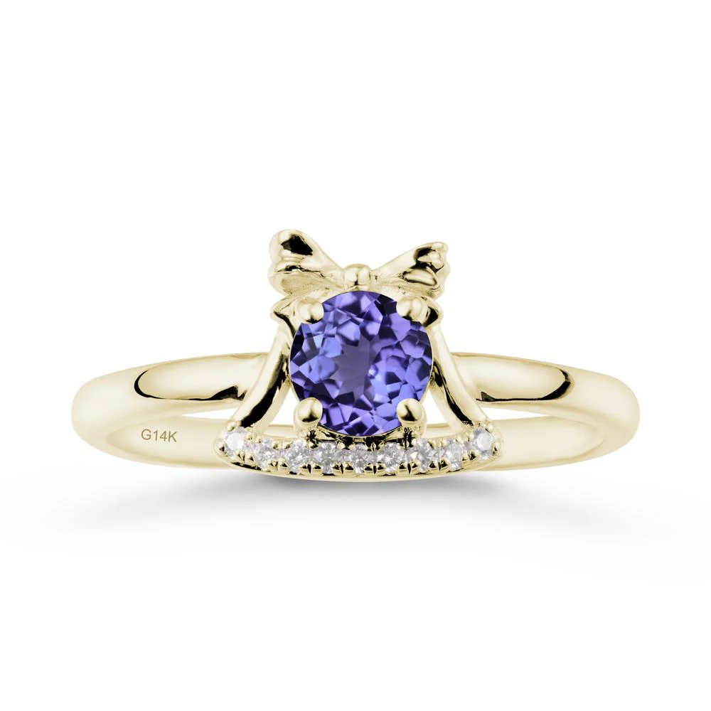 Bow Knot Round Tanzanite Ring - Image 3
