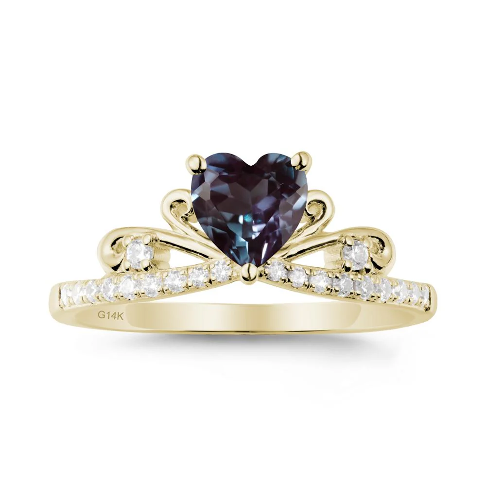 Bowknot Heart Shaped Alexandrite Promise Ring
