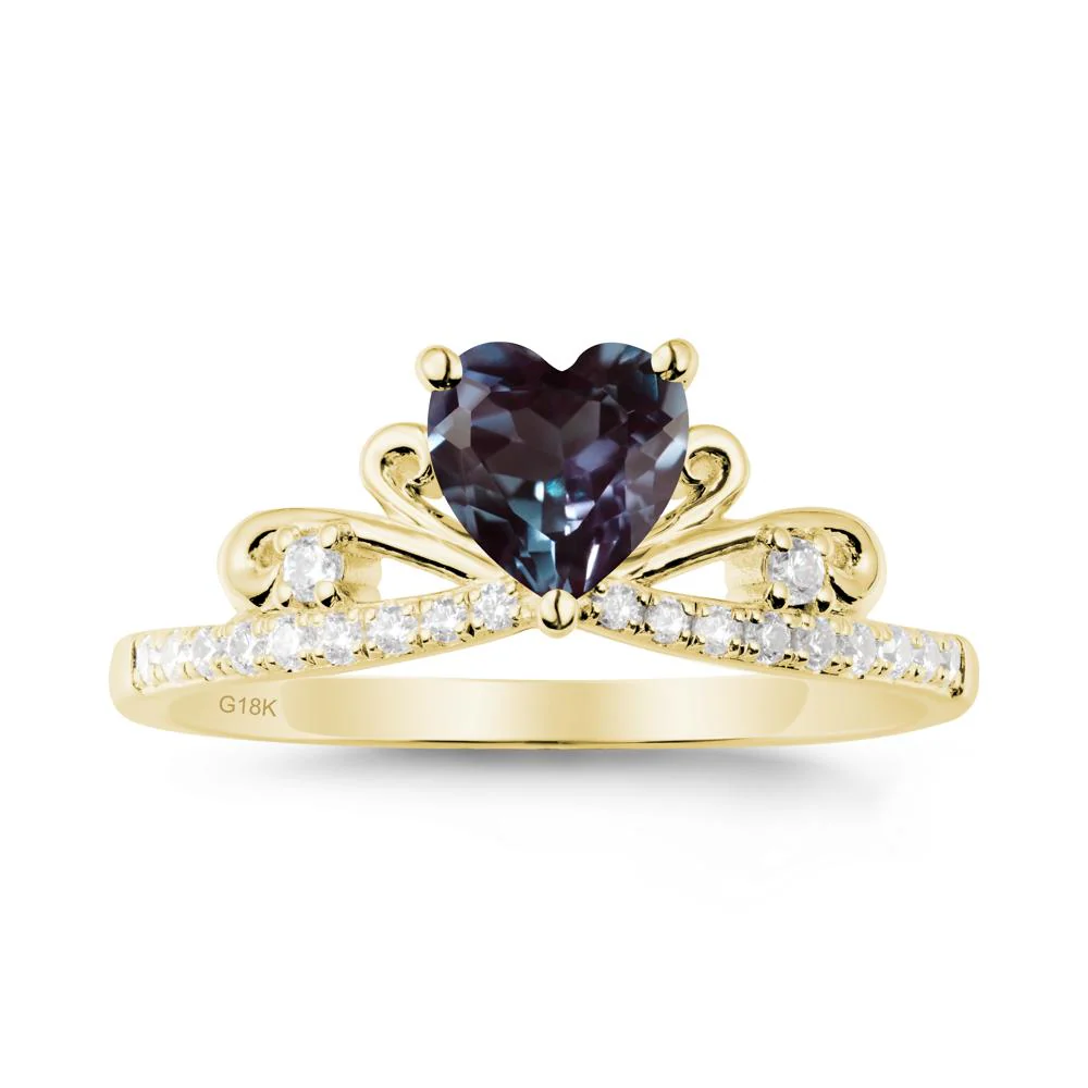 Bowknot Heart Shaped Alexandrite Promise Ring - Image 6