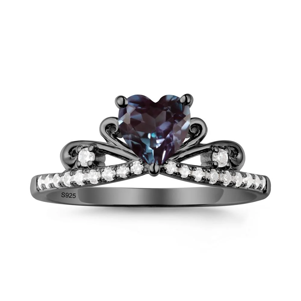 Bowknot Heart Shaped Alexandrite Promise Ring - Image 7
