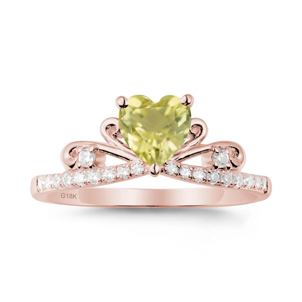Bowknot Heart Shaped Lemon Quartz Promise Ring - Image 5