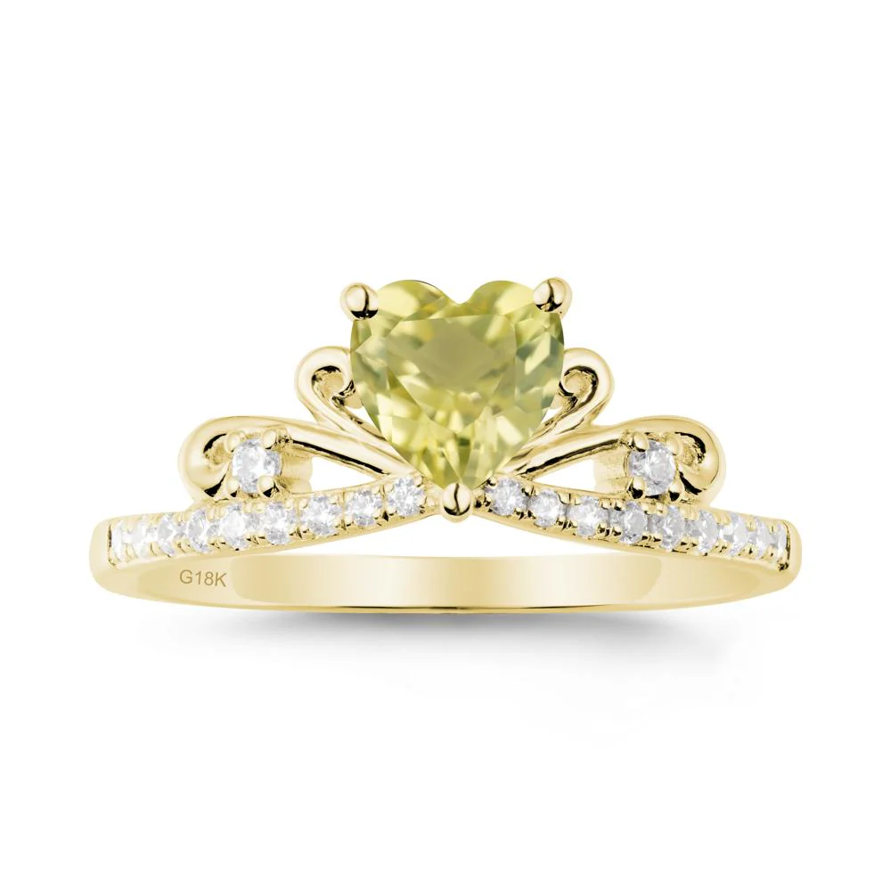 Bowknot Heart Shaped Lemon Quartz Promise Ring - Image 7