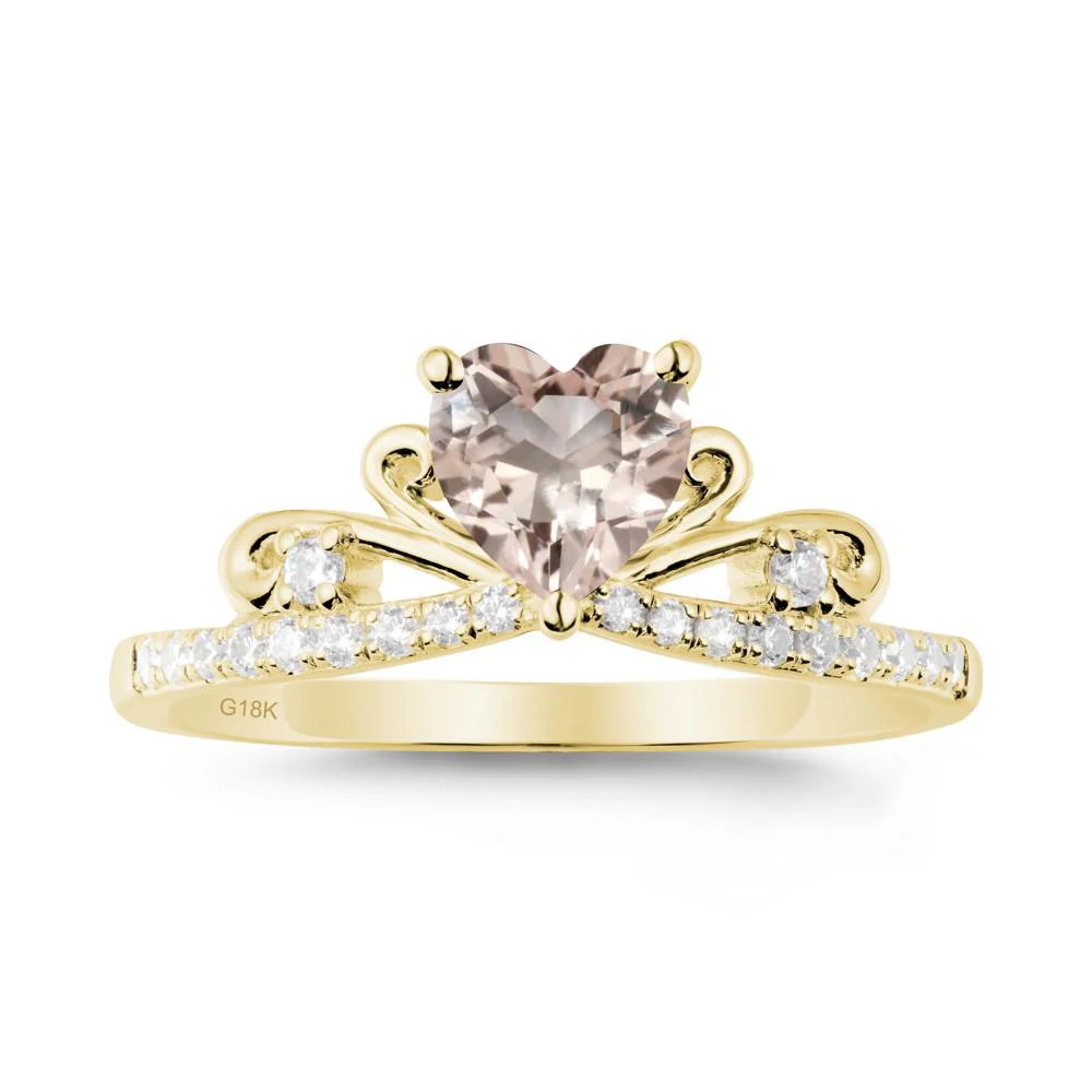 Bowknot Heart Shaped Morganite Promise Ring - Image 7