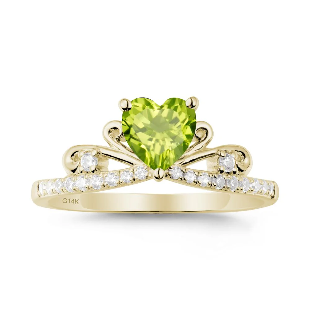 Bowknot Heart Shaped Peridot Promise Ring - Image 4