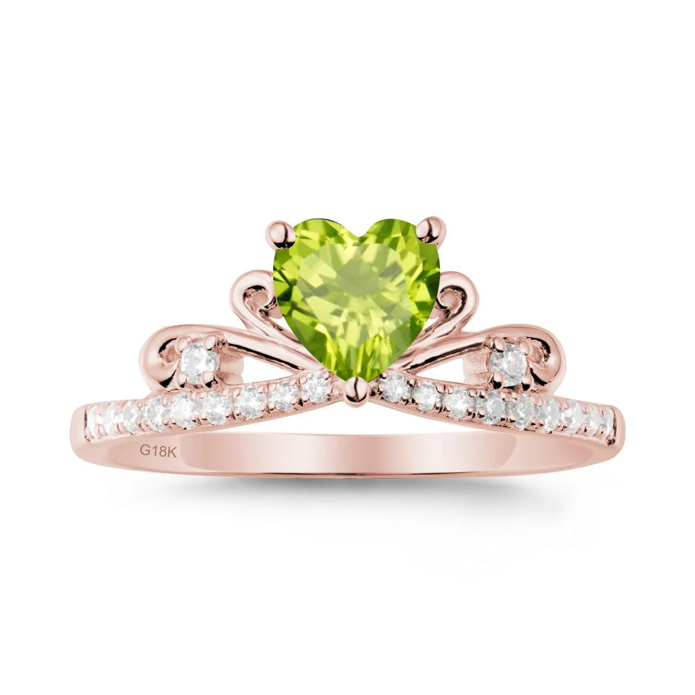 Bowknot Heart Shaped Peridot Promise Ring - Image 5