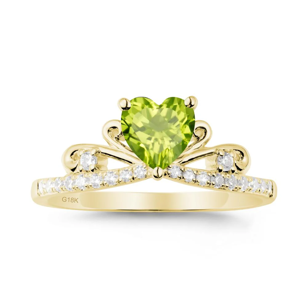 Bowknot Heart Shaped Peridot Promise Ring - Image 7