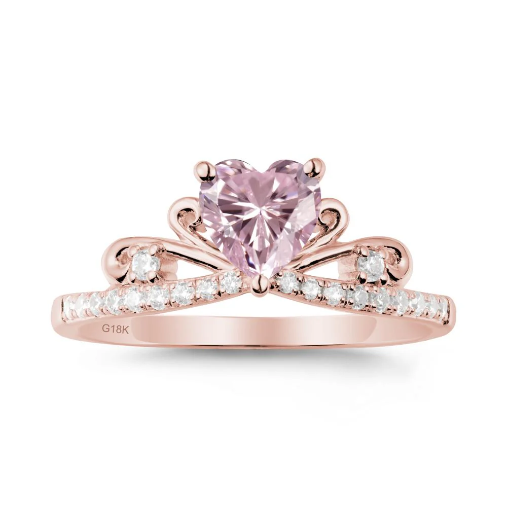 Bowknot Pave Band Pink Cubic Zirconia Engagement Ring - Image 4
