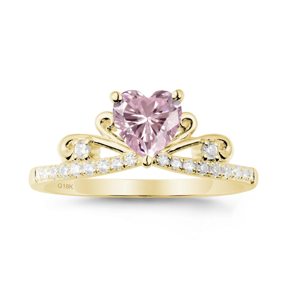 Bowknot Pave Band Pink Cubic Zirconia Engagement Ring - Image 6