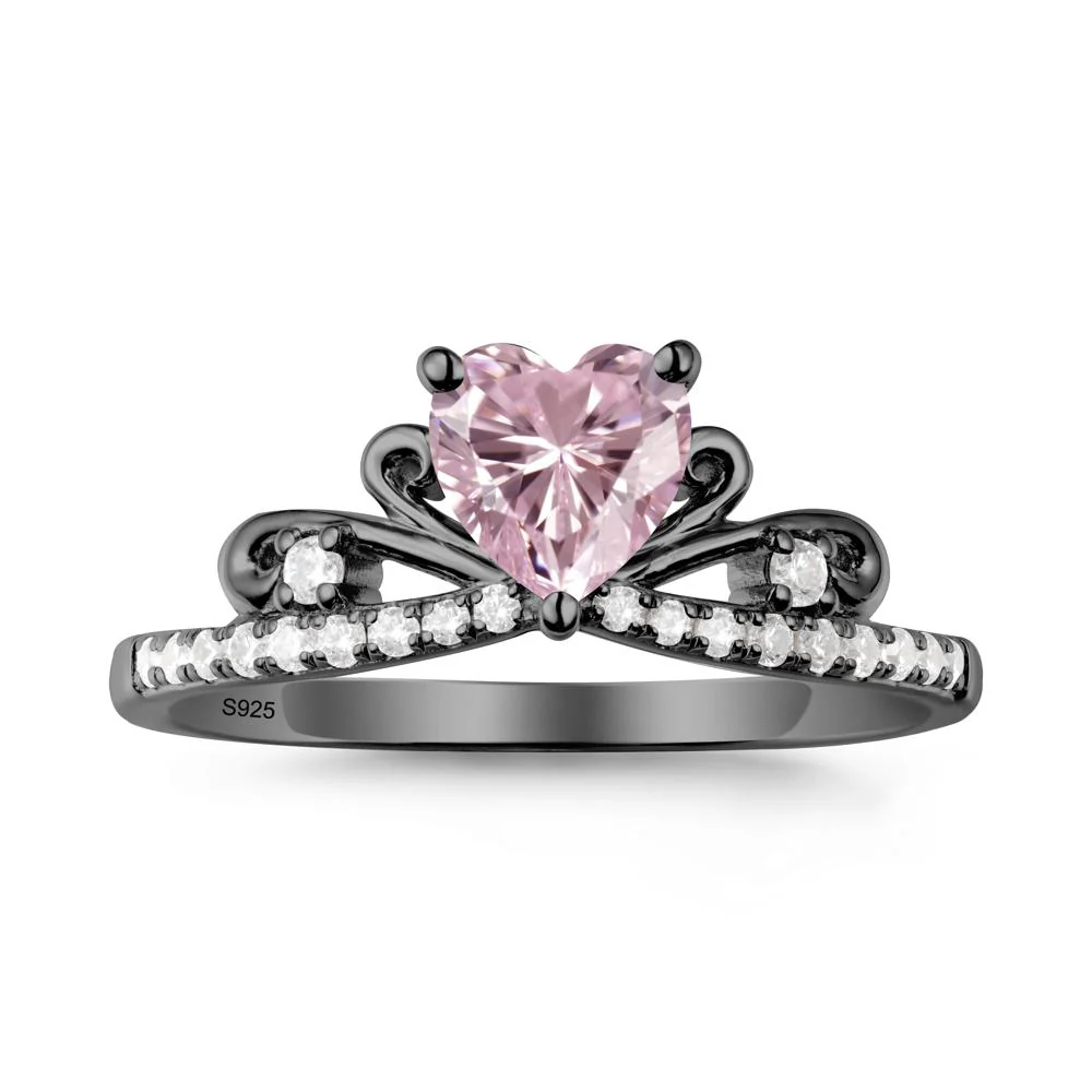 Bowknot Pave Band Pink Cubic Zirconia Engagement Ring - Image 7