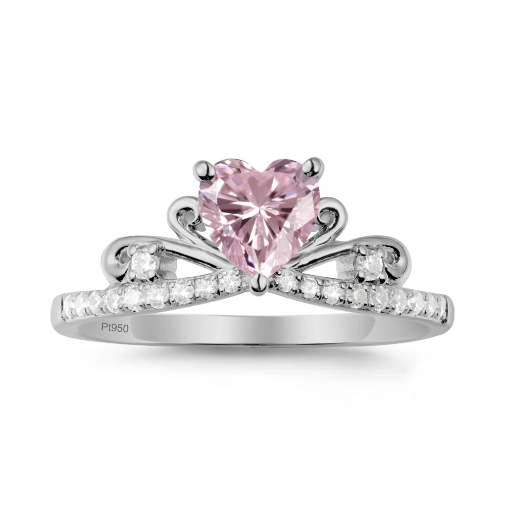 Bowknot Pave Band Pink Cubic Zirconia Engagement Ring - Image 8