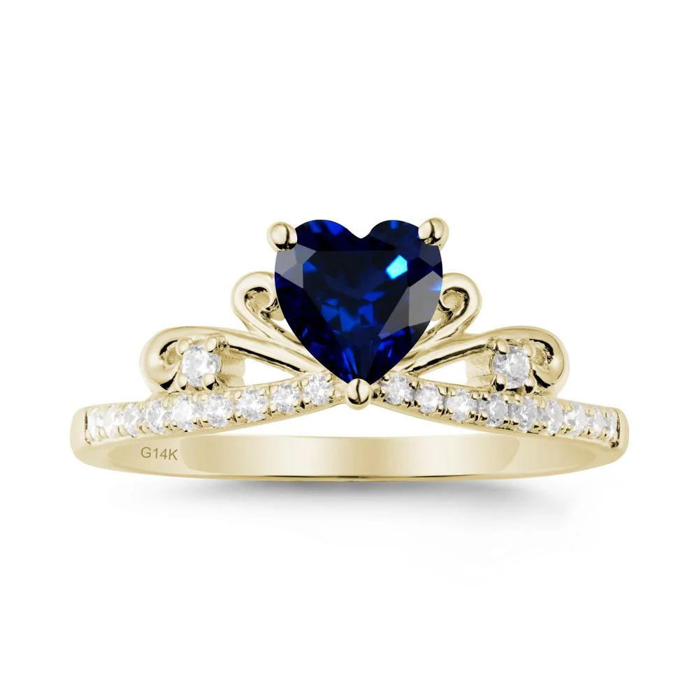 Bowknot Pave Band Sapphire Engagement Ring