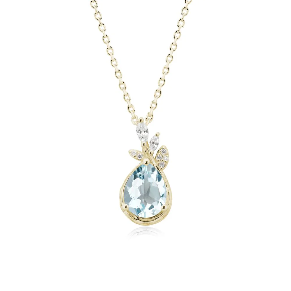 Branches with Leaves Aquamarine Pendant - Image 3