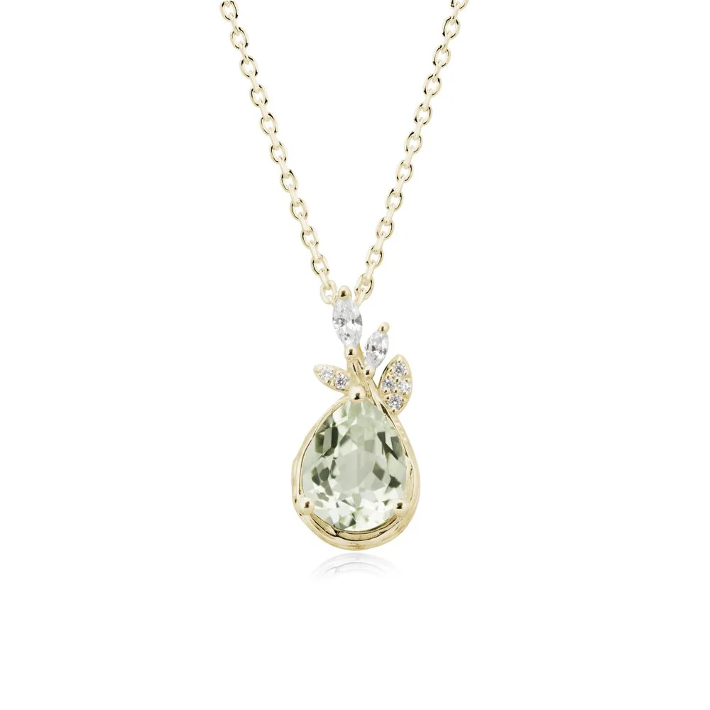 Branches with Leaves Green Amethyst Pendant