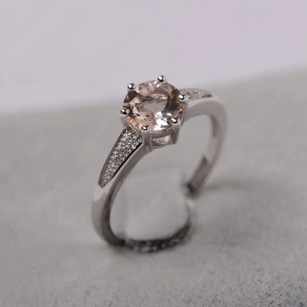 Brilliant Cut Morganite Engagement Ring - Image 2