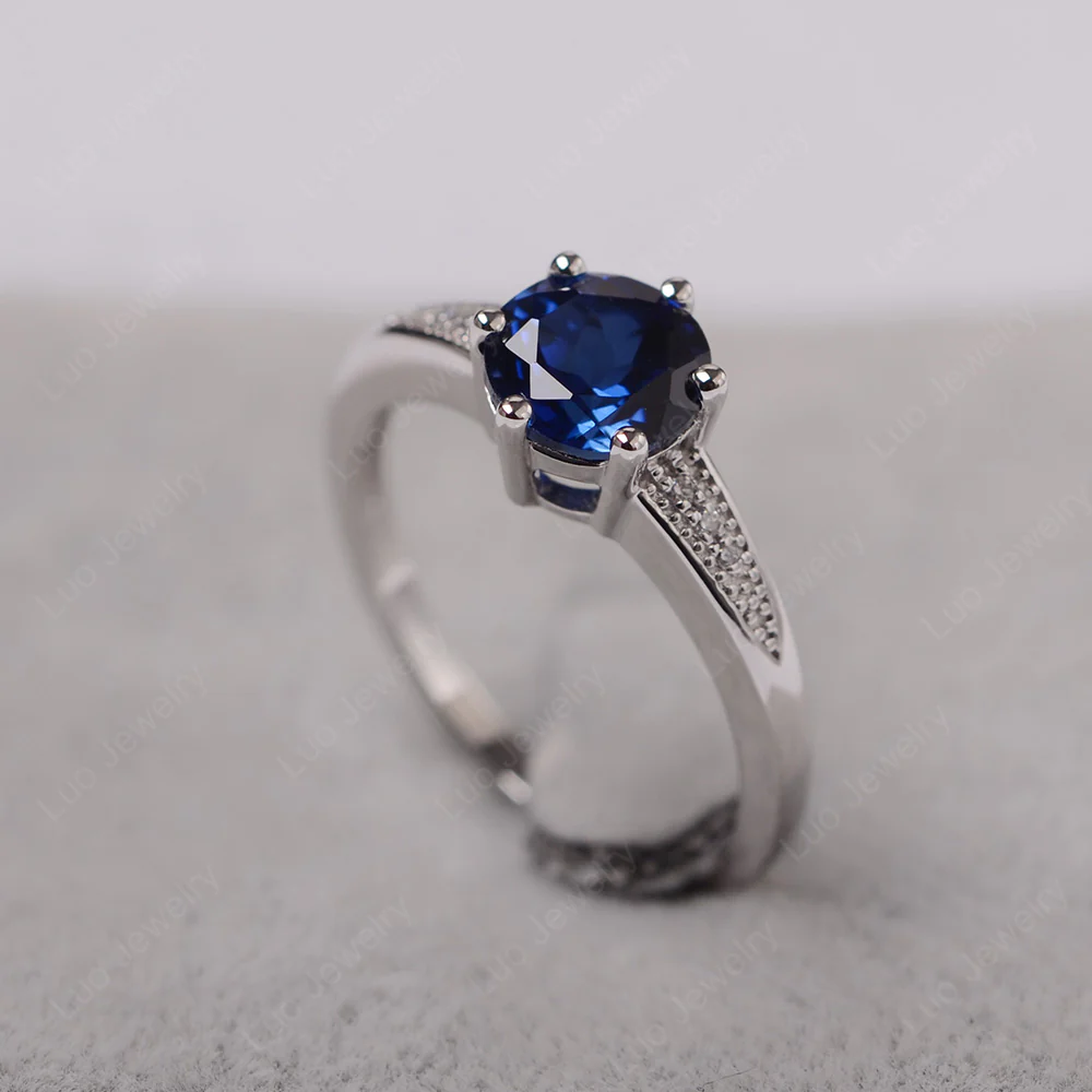 Brilliant Cut Sapphire Engagement Ring - Image 2