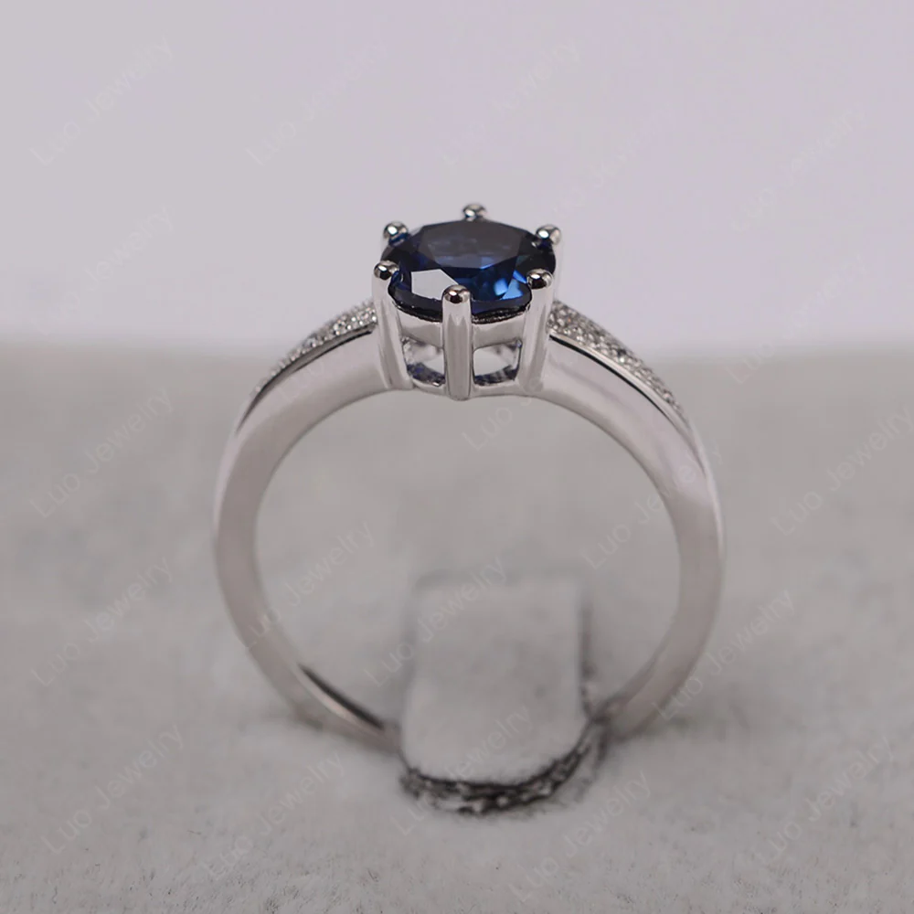 Brilliant Cut Sapphire Engagement Ring - Image 3