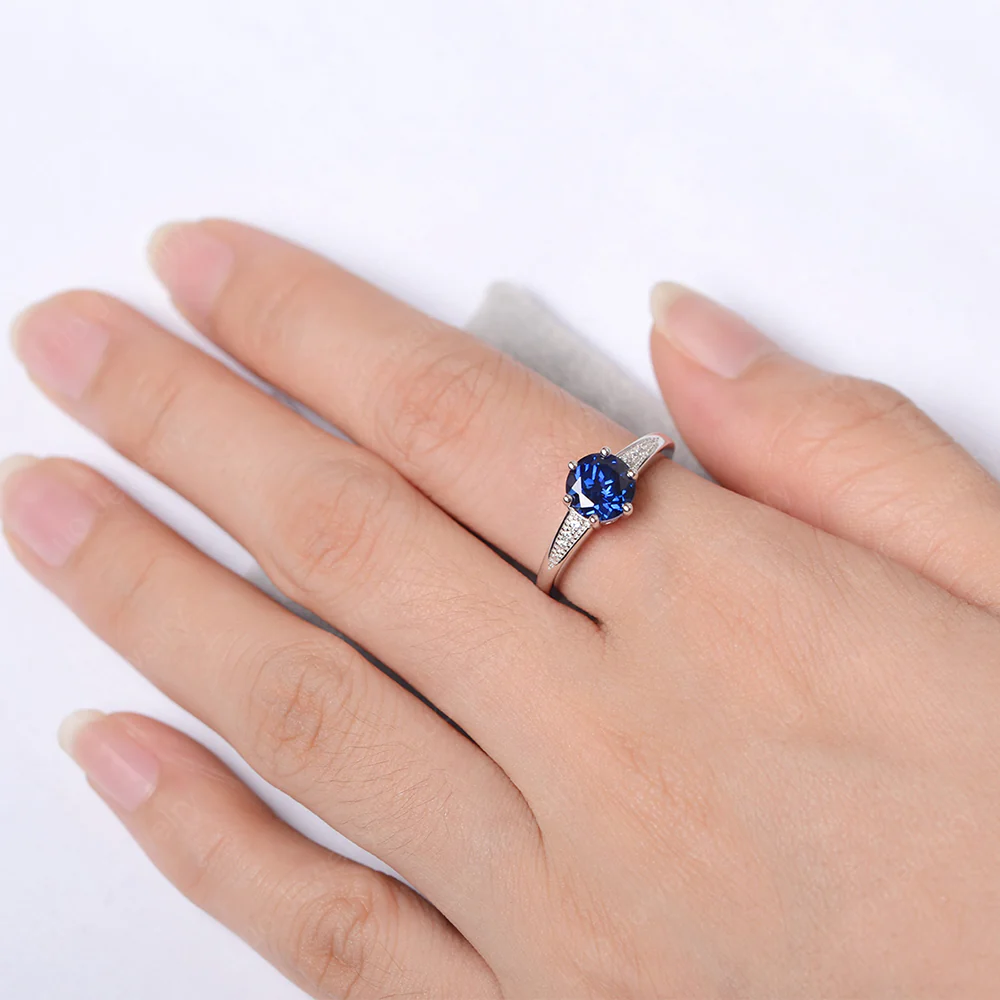 Brilliant Cut Sapphire Engagement Ring - Image 4