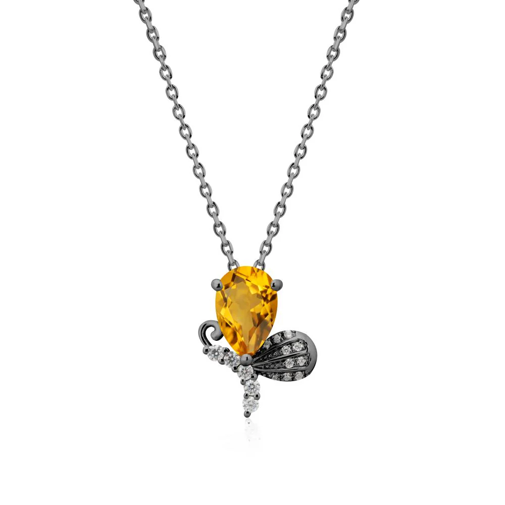 Butterfly Inspired Tear Shaped Citrine Pendant - Image 7