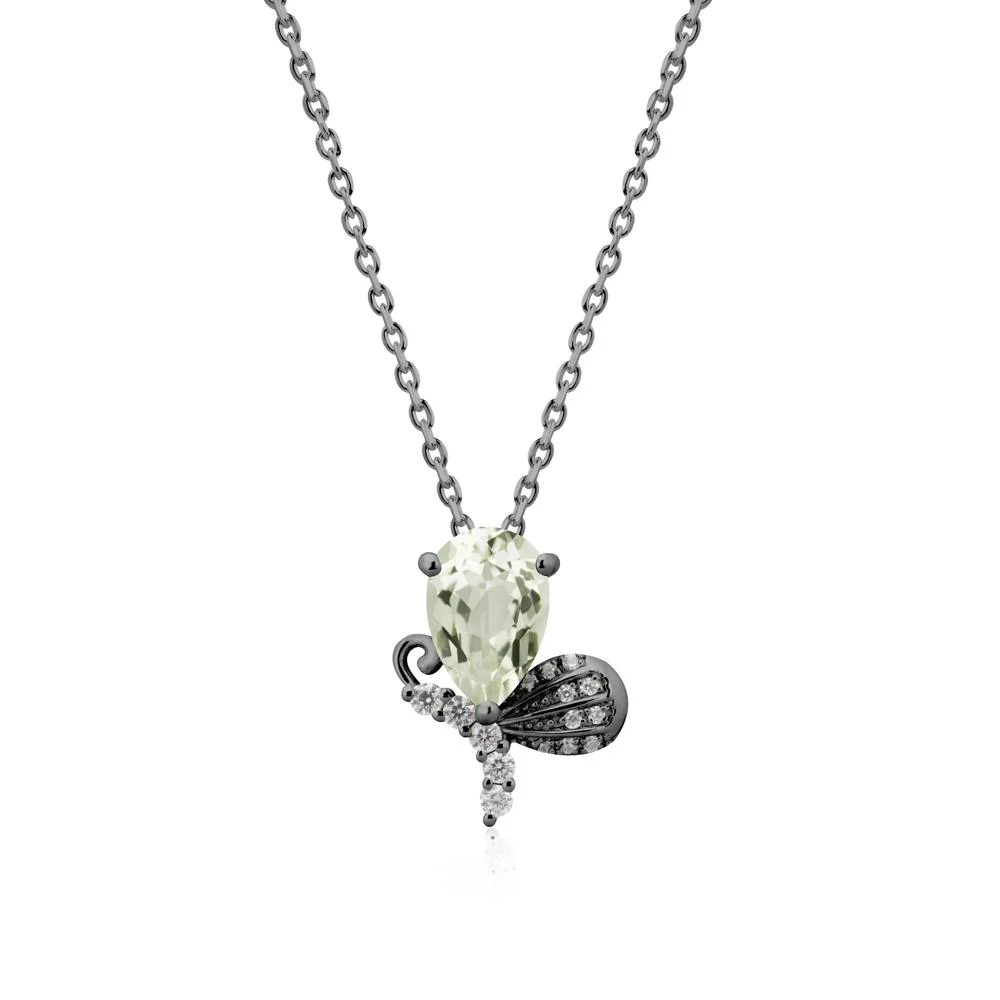 Butterfly Inspired Tear Shaped Green Amethyst Pendant - Image 8
